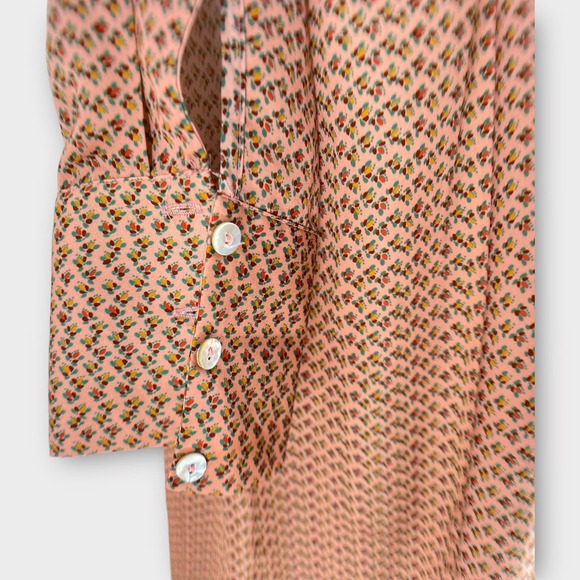 Zara Floral Print Silky Long Sleeve Button Front Shirt Maxi Dress L - Picture 9 of 15